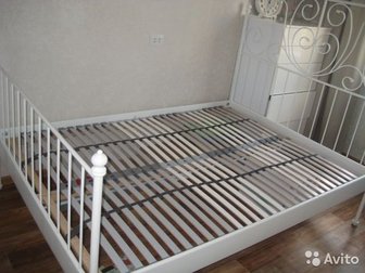 Кровать двуспальная 207 на 147,внутренние размеры 201 на 141,в эксплуатации 2 года,в отличном состоянии,без изъянов, Продается не только каркас кровати,но и реечное в Чебоксарах