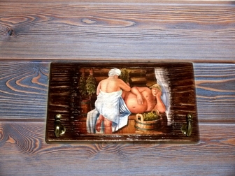 Уникальное фото Мебель для ванной Вешалка-панно для бани из массива сосны 40990878 в Костроме