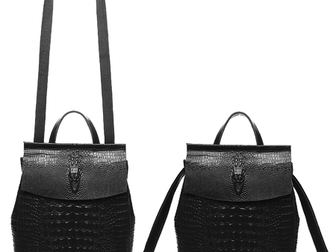 Скачать фото Женские сумки, клатчи, рюкзаки Рюкзак кожаный женский черный 66355268 в Москве