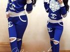 Уникальное фотографию Женская одежда Спортивный костюм Шанель с сердцем синий 36780217 в Ростове-на-Дону
