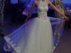 Увидеть фото  Свадебное платье, фата, перчатки, Отдельно серьги ручной работы, 33044800 в Воронеже