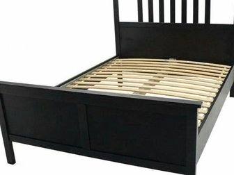 Кровать из массива дерева, черно- коричневая морилка, спальное место 120х200,  Достаточно легкая,  Регулируемые боковины кровати позволяют использовать матрасы разной в Выборге